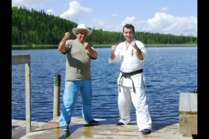 Outdoor karate training at Twin Lakes, June 10, 2010